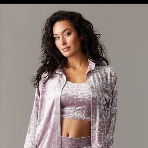 NWT Ladies Playboy Purple Crushed Velour Shacket velvet soft feel brand new Soft